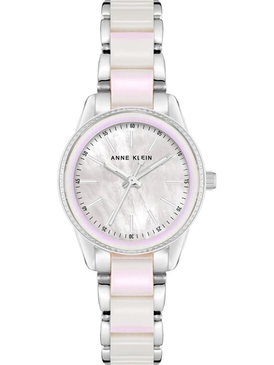 Anne Klein Women\'s Silver White Analog Quartz Resin Bracelet Luxury Round Watch main image 4